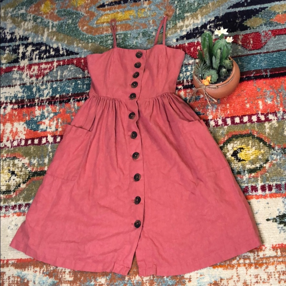 SOLD Linen Blend A-Line Dress